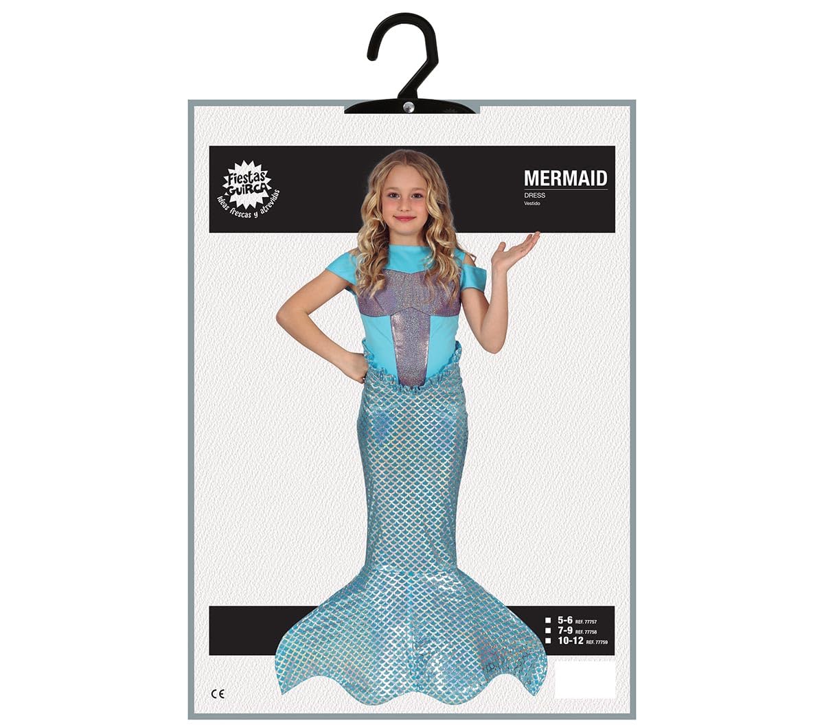 FIESTAS GUIRCA Shiny Mermaid Fancy Dress Costume Girls - Light Blue, Purple and Silver Dress with Mermaid Tail for Children 7-9 Years - Image 3