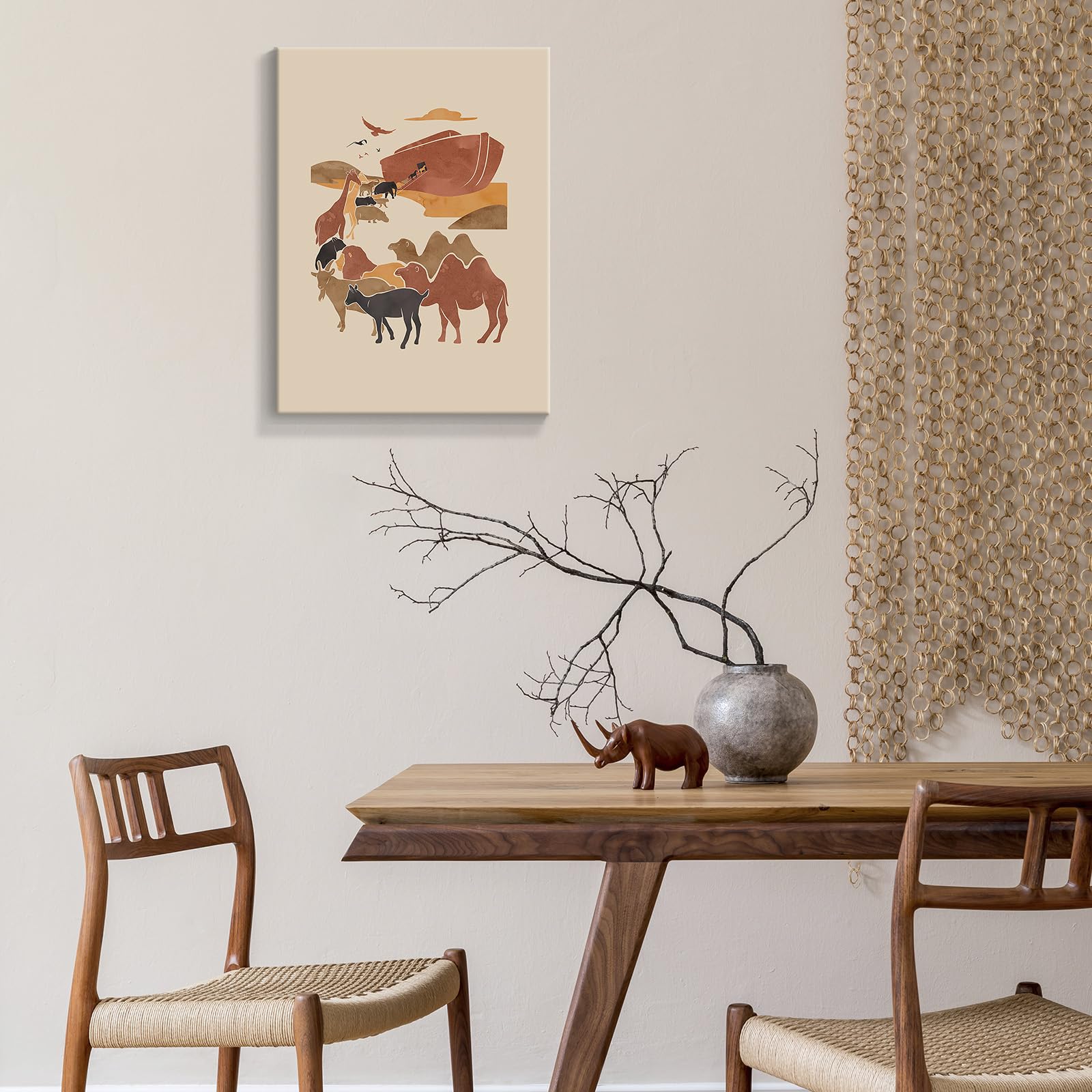 Amazon.co.jp: OAOPIC 額入りキリスト聖書の一節ノアの箱舟 搭乗