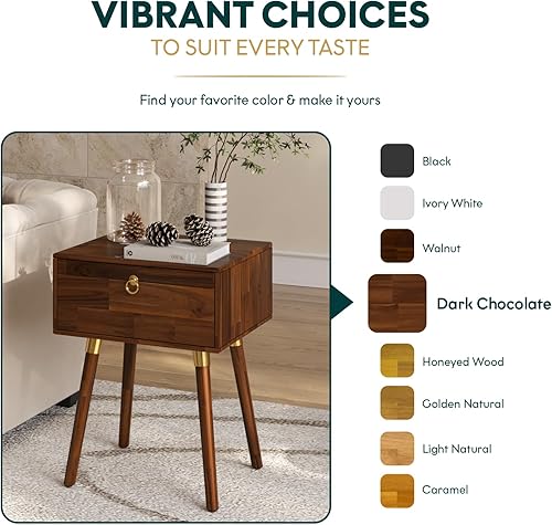 Miniatura 100 de Bme Dinkee - Base de cama de tamaño matrimonial sin cabecera, 15 pulgadas, minimalista y moderna, madera de acacia, 12 listones de madera para