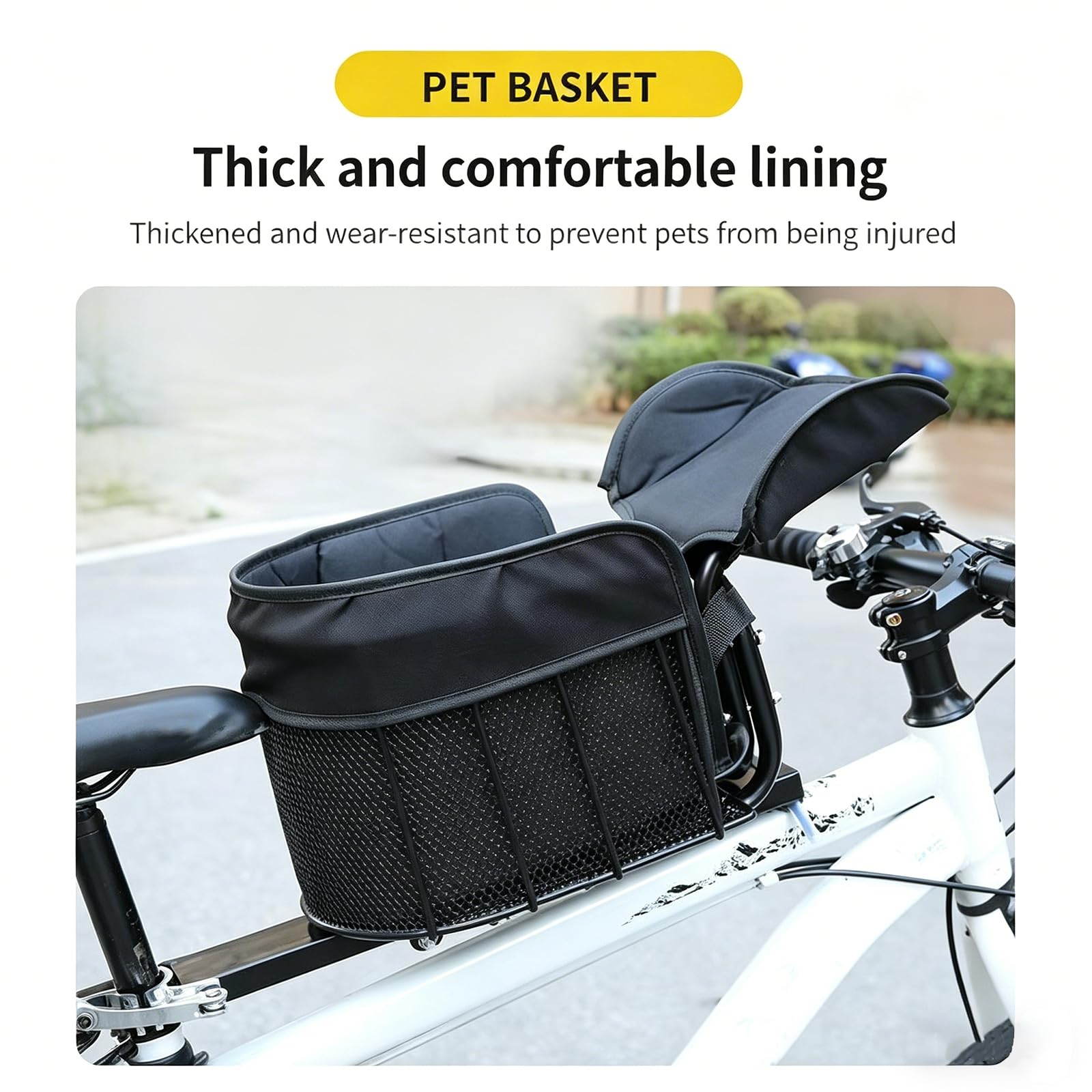 Fahrradkorb Für Haustiere, Frontmontierter Sitz Mit Sicherheitsleine Und Doppelverriegelung, Für Kleine Hunde Und Katzen Unter 12 Kg, Geeignet Für Mountainbikes Und Rennräder