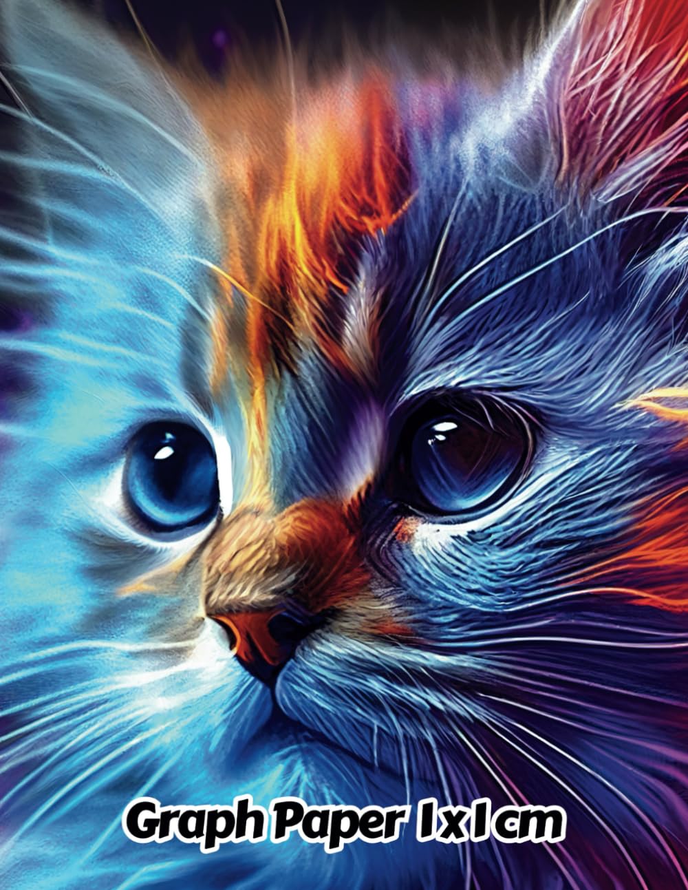 Abstract Cat Graph Paper 1x1 cm: 1cm Squared Grid Paper | Gift For People Who Love Kittens, Pet Lovers | For Back To School, Office, Work | 8.5 x 11 Inches | 111 Pages | v1