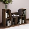 Livora Minderli Kitaplık - Oturma Alanlı 103 cm Minimalist Tasarım, Ceviz