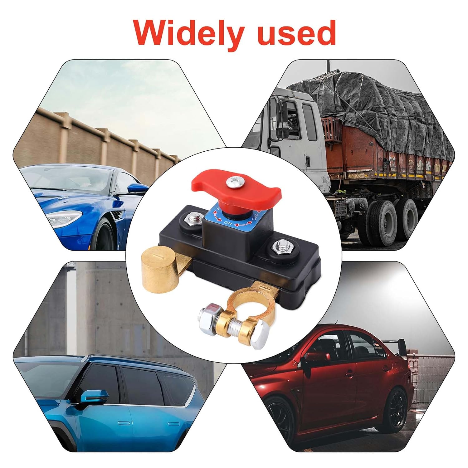 Car Battery Cut Off Switch, Pure Copper High Conductivity Battery Disconnect Switch Stable Transmission 12V-24V Power Shut Off for Car Truck Boat RV