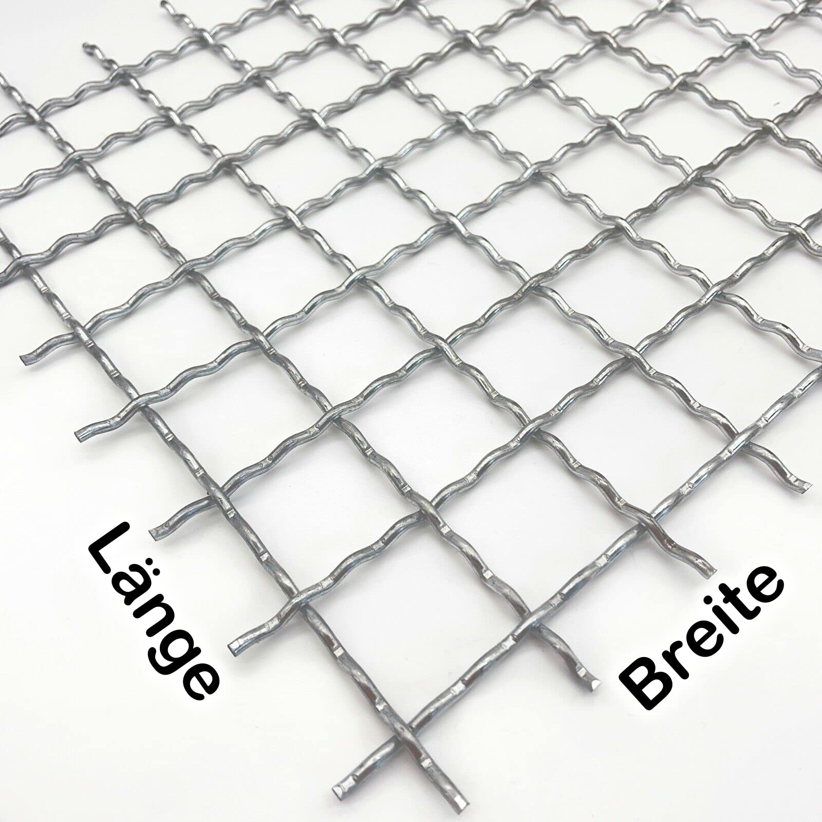 Stahl Verzinkt Wellengitter 40 x 40 mm Maschenweite Stahl 4mm dick Drahtgitter Gitter Wellgitter Wunschzuschnitt (1000 mm, 950 mm)