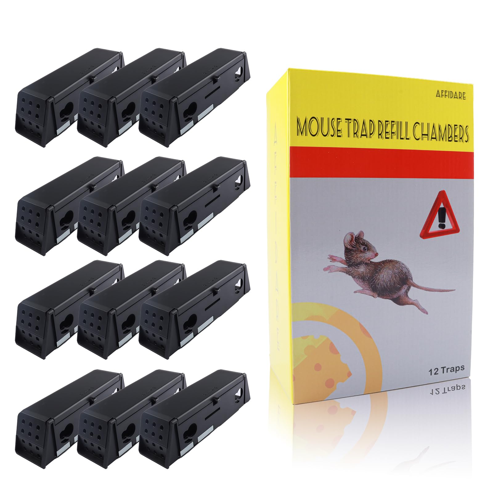 Mouse Trap Refill Chambers Compatible with Victor M250S Indoor Electronic Humane Mouse Trap - No Touch Electric Rat Trap,Mouse Traps, 12-Packs