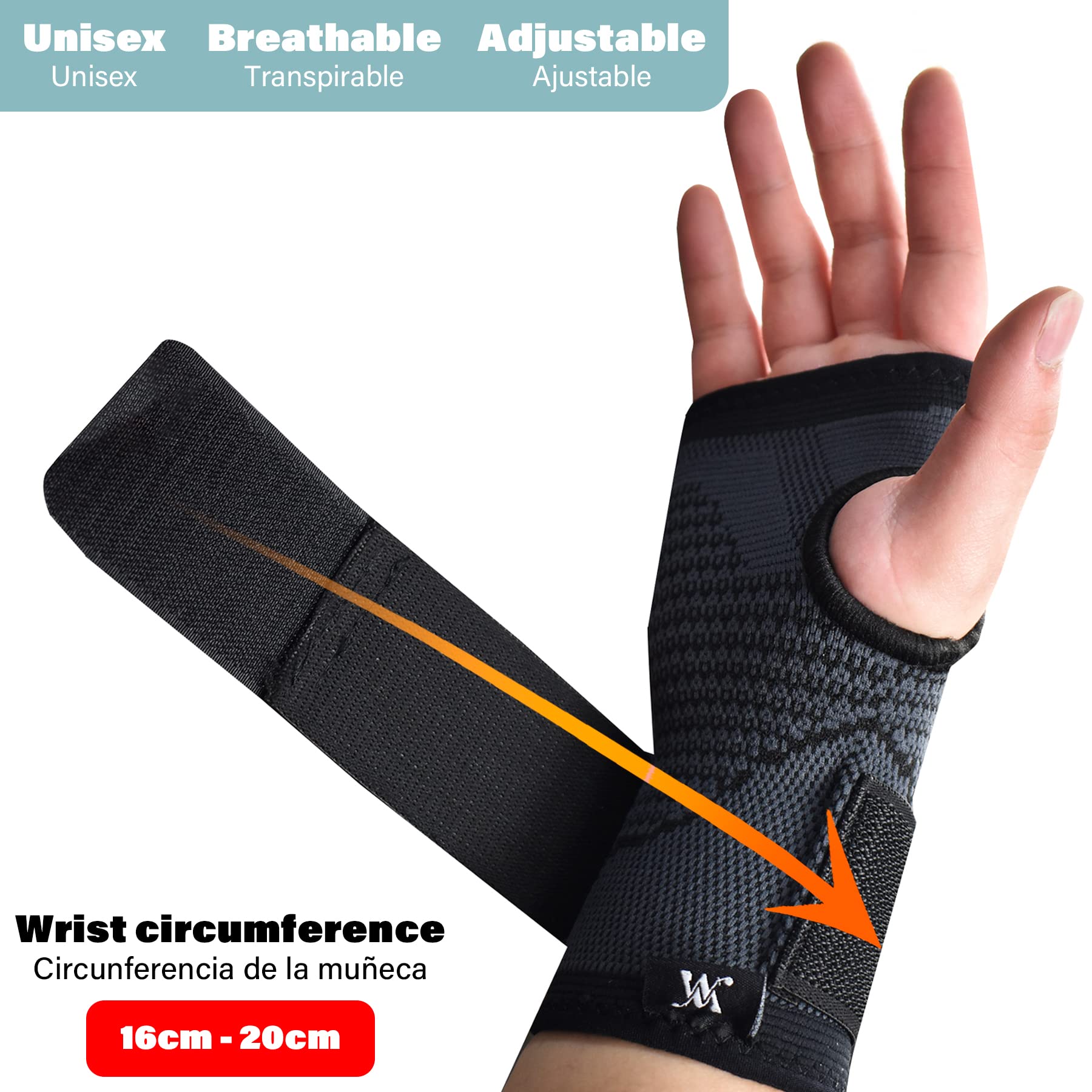 Polsini Sportivi DOUBLE M In Neoprene - Supporto Polso Regolabile Per Sport E Palestra - Foto 8