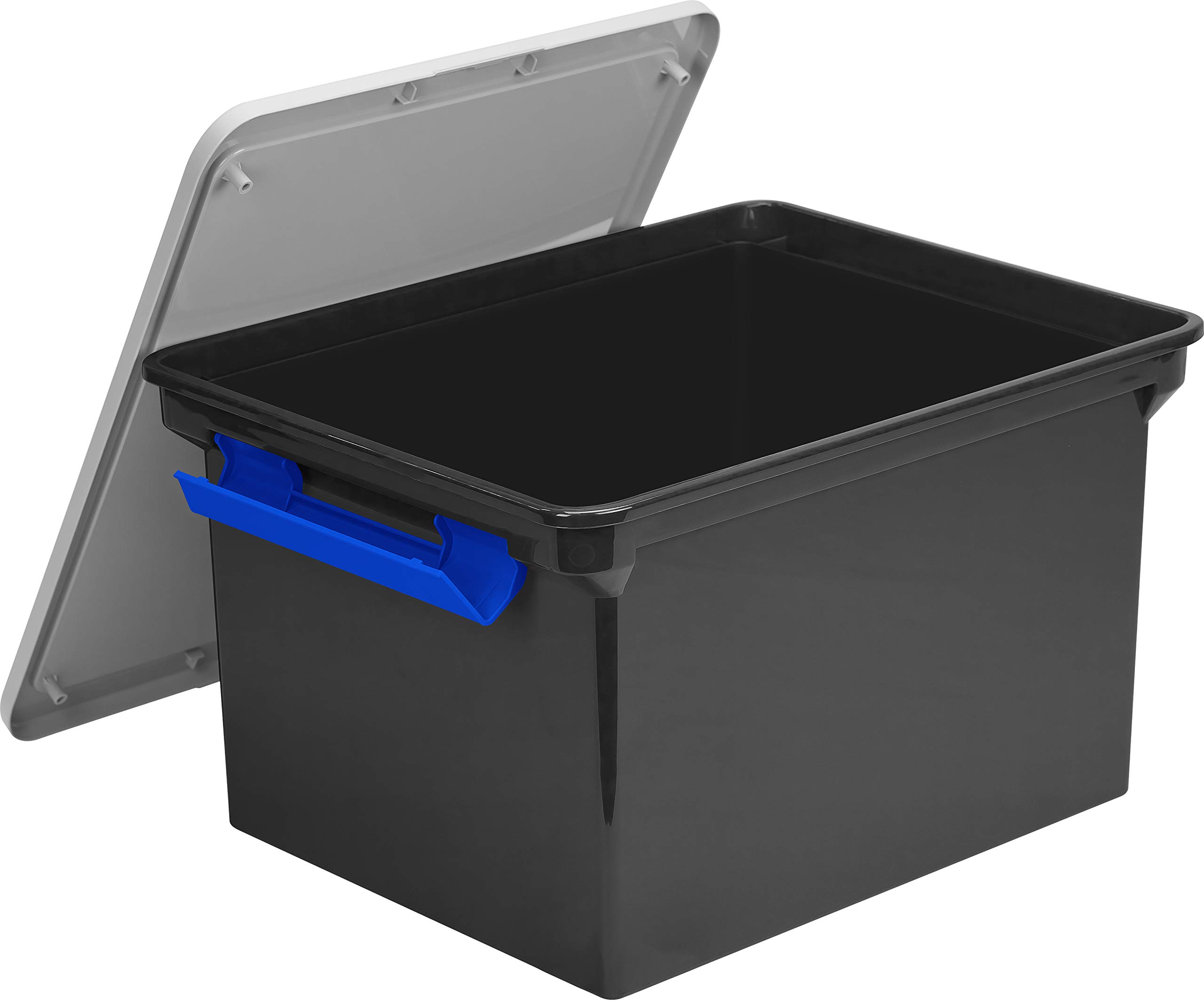 Amazon.com : Storex Storage File Tote with Locking Handles, Black