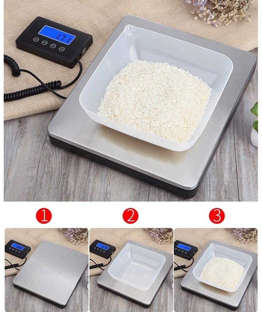 Báscula electrónica Digital Plata Alta precisión 180 kg / 50 g Profesión Pesaje Postal Plataforma de Acero Inoxidable Básculas de Frutas for Tienda Comercial Pesaje de Cocina