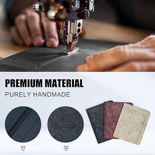 Vista 36 de Eshow Organizador de cartera, carpeta de 3 anillos con cremallera, carpeta de cuero vegano con bloc de notas, incluye 10 protectores de hojas Negro