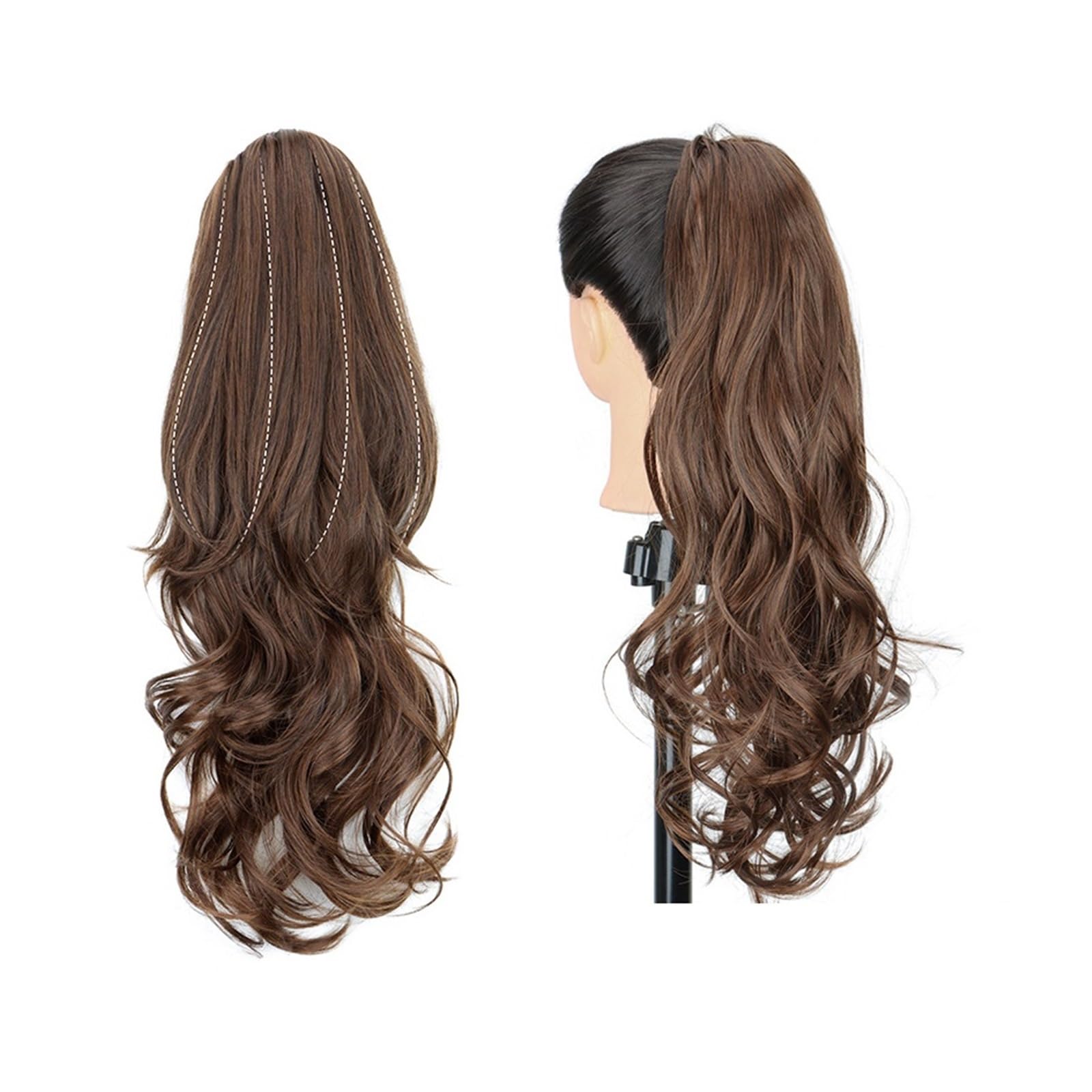 Natural Extensión de cola de caballo ondulada en capas elegante, postizo sintético con cordón for fiestas, uso diario. Aspecto perfecto(2M30)