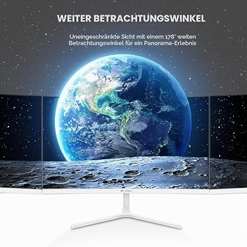 CRUA 24 inch curved monitor FHD (1920 × 1080p) 100 Hz 99% sRGB colour space coverage narrow frame on three sides blue light filter suitable for home office and college dorm