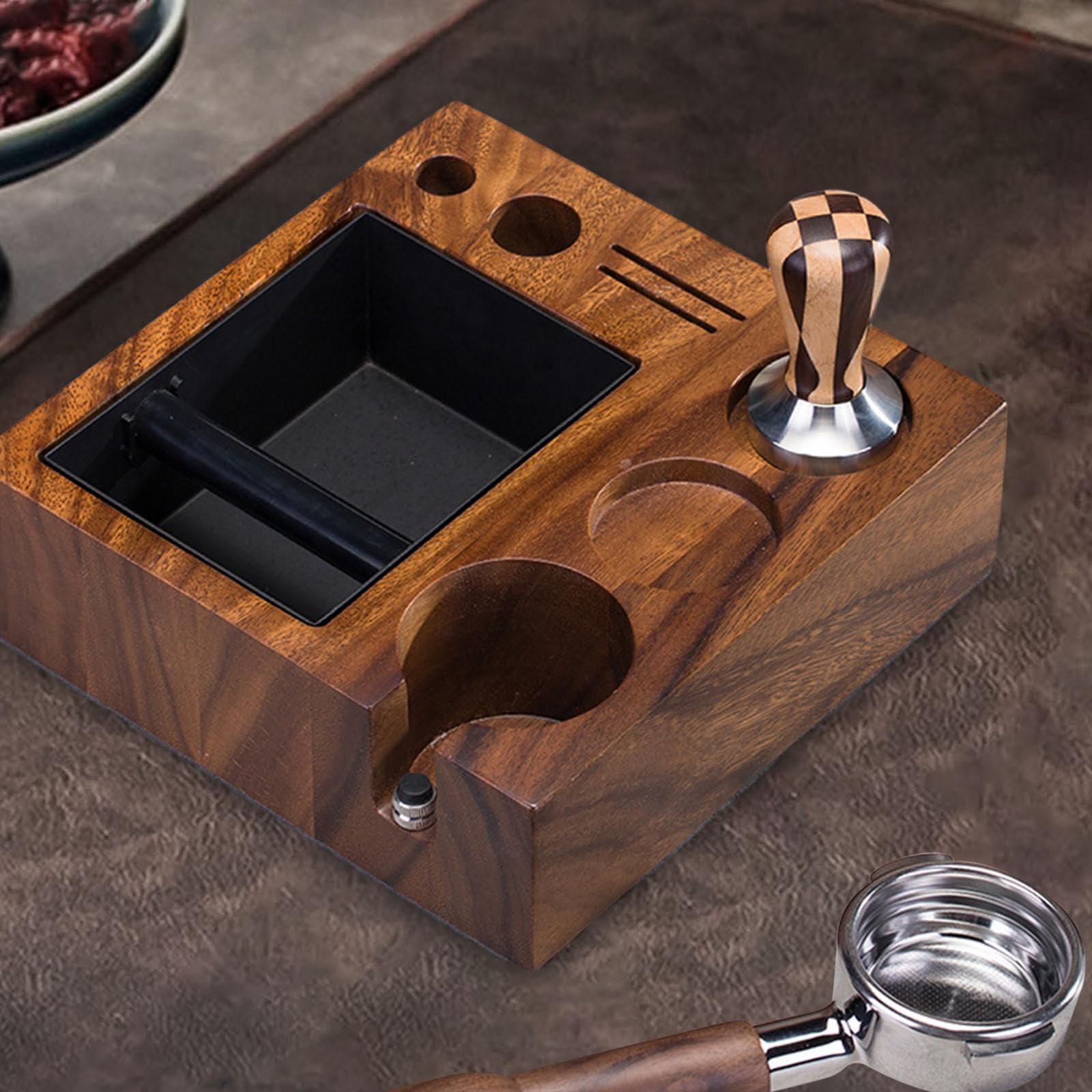 rockible Espresso Knock Box Tamper Station Organizador Distribuidor Soporte Portafiltro, 58mm
