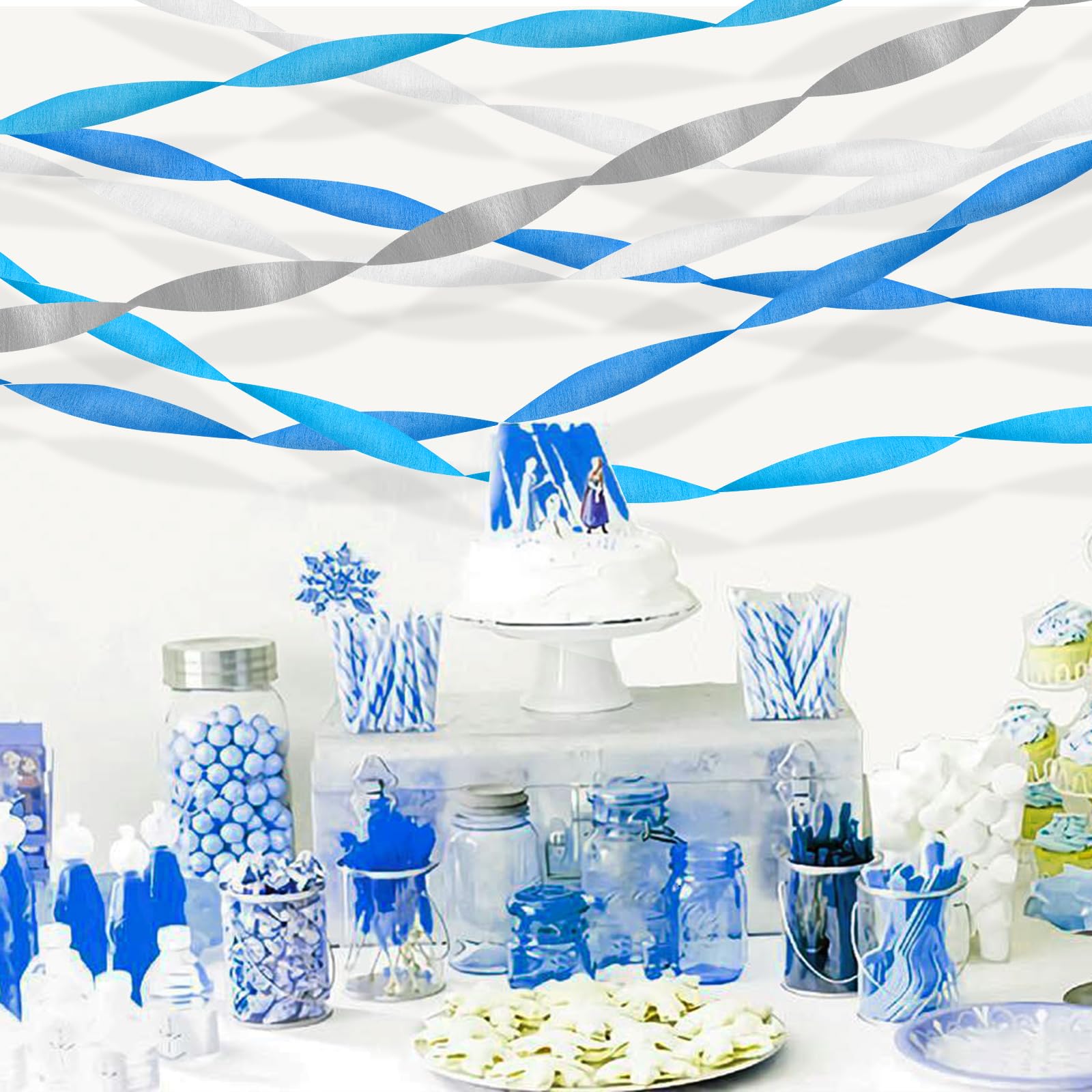 Serpentyny z krepy w 6 kolorach, 150 m, dekoracje imprezowe, papierowe serpentyny, 6 rolek na urodziny, wieczór panieński, baby shower, ślub, wieczór panieński, serpentyny, artykuły imprezowe