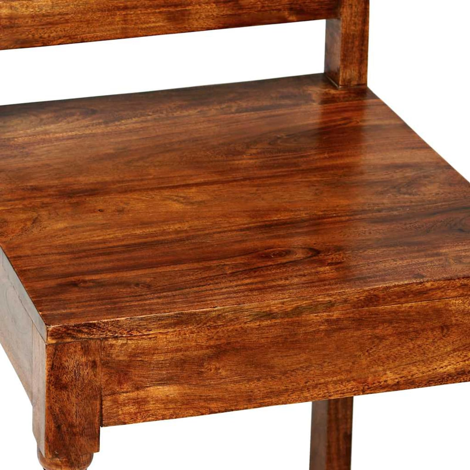 Juego de 2 sillas de comedor, madera maciza de acacia con acabado miel, 43 x 43 x 100 cm, marrón, para cocinas clásicas