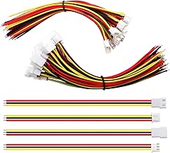 20 Pairs JST 2.54 XH 3 Pin Connectors, Mini Micro JST XH 2.54 mm 3-Pin Female and Male with 150 mm 22AWG Cable Wire
