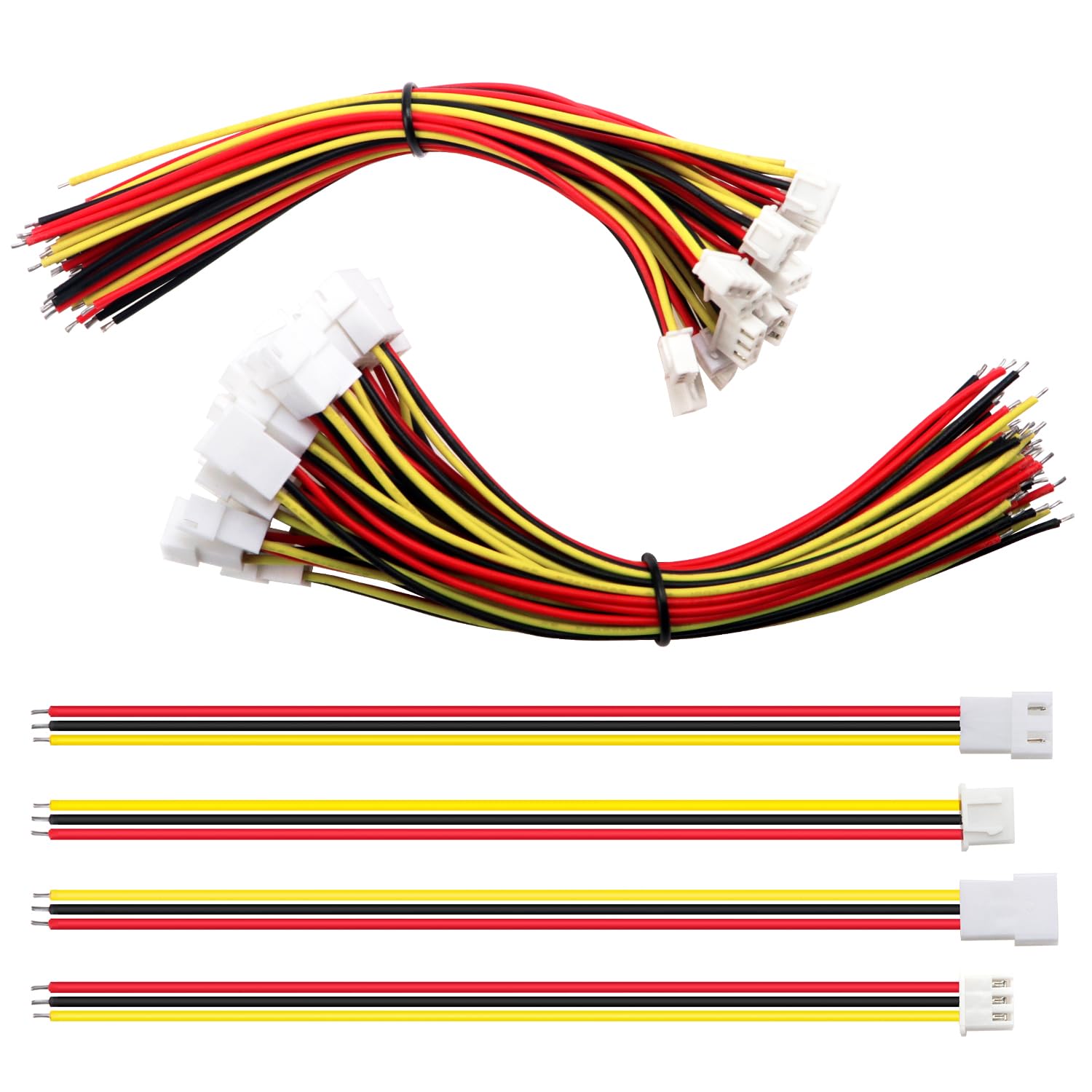 Lot De 20 Connecteurs JST XH 3 Broches Avec Câbles De 150 Mm - Parfait Pour Bandes LED, Robots, électronique