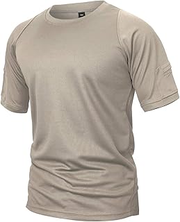CARWORNIC Men's Quick Dry Tactical T Shirt Short Sleeve Performance Pique Jersey Military Outdoor Hiking Shirt