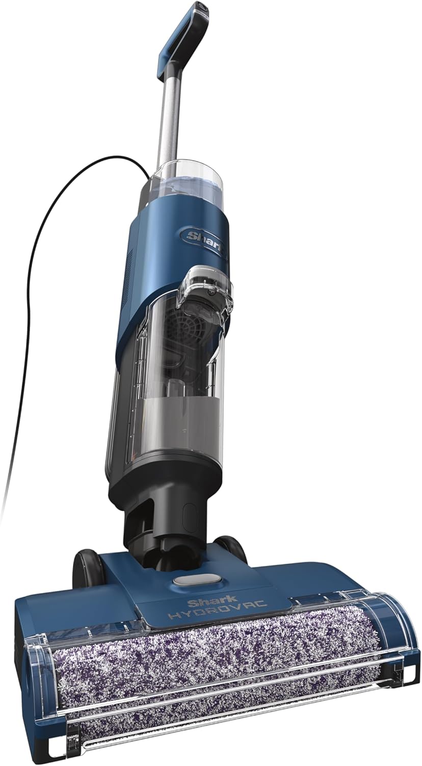 Shark HydroVac XL 3-in-1 Vacuum, mop and self-Cleaning System with Antimicrobial brushroll*, All-in-one Lightweight Corded Cleaner for Hard Floors and Area Rugs with Odour Neutralizer, Navy WD101C