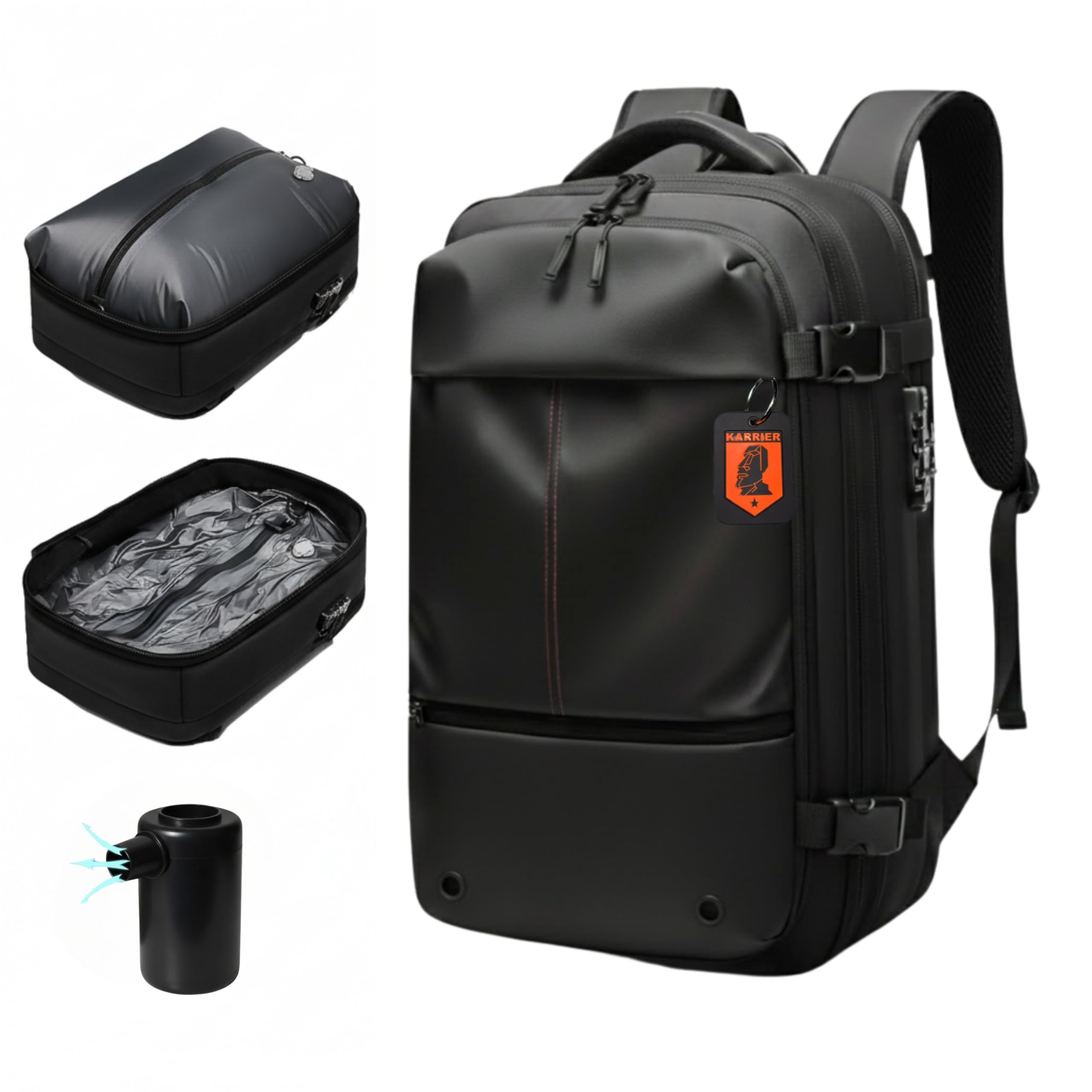 karrier Vacuum Compression Backpack with Built-in System | Smart Organizer for Clothes & Gear | Maximize Space for Weekend Trips or Air Travel-picture-14