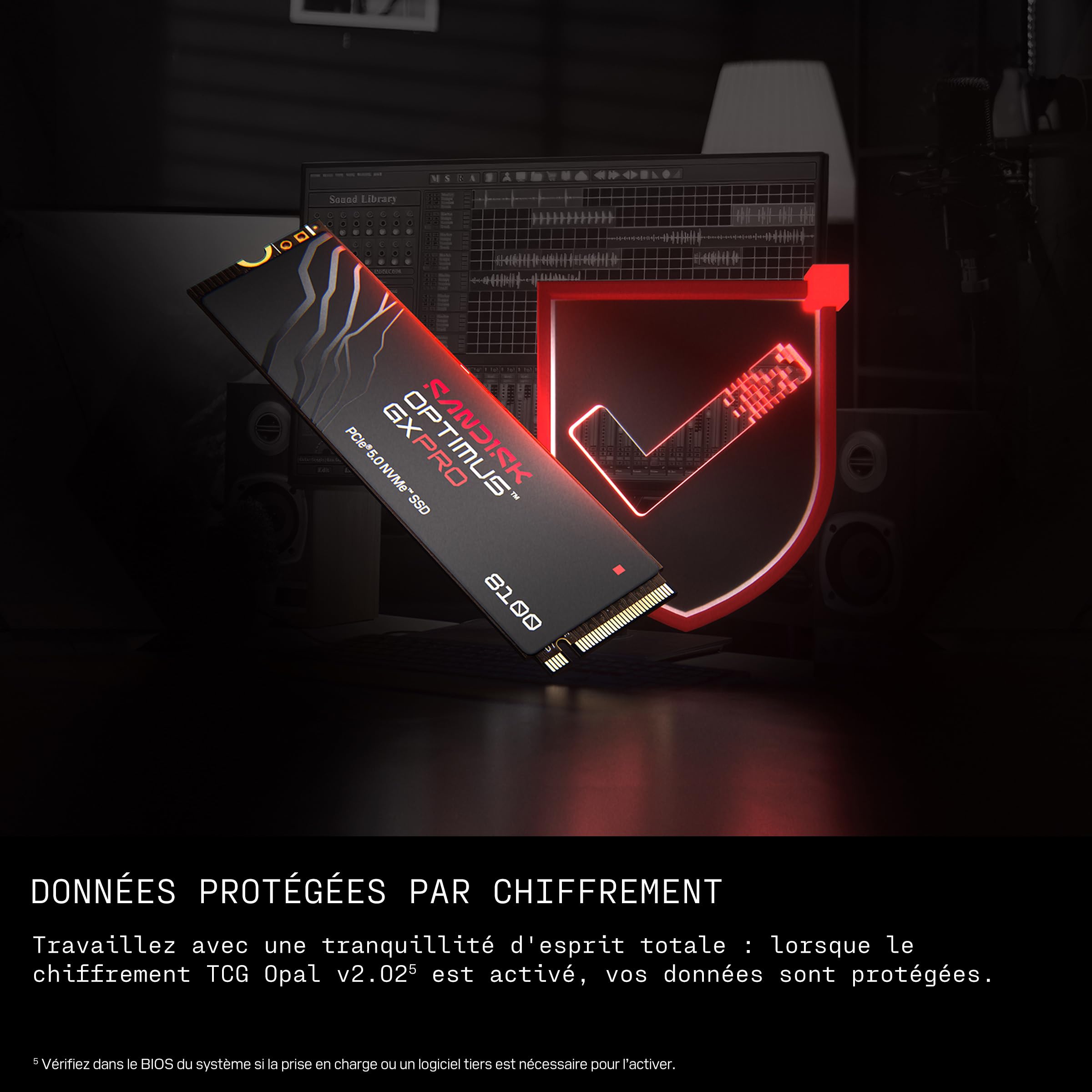 SANDISK Optimus GX Pro 8100 PCIe Gen 5 NVMe SSD 2 to (Jusqu’à 14 900/14 000 Mo/s Vitesses de Lecture/écriture, TLC 3D CBA NAND, Jusqu’à 1 200 ToW)