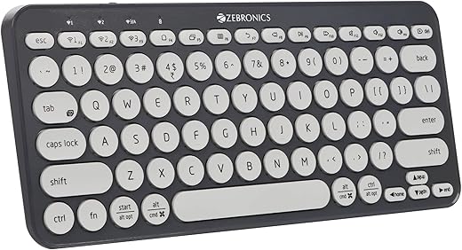 ZEBRONICS ZEB-K5000MW Bluetooth Wireless Keyboard with Easy-Switch for Up to 3 Devices for PC, Laptop, Windows, Mac, Chrome OS, Android, iPad OS, 6…