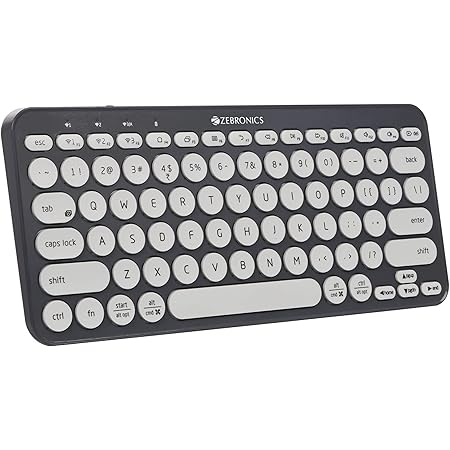 ZEBRONICS ZEB-K5000MW Bluetooth Wireless Keyboard with Easy-Switch for Up to 3 Devices for PC, Laptop, Windows, Mac, Chrome OS, Android, iPad OS, 6 Months Backup with Type C Charging (Space Grey)