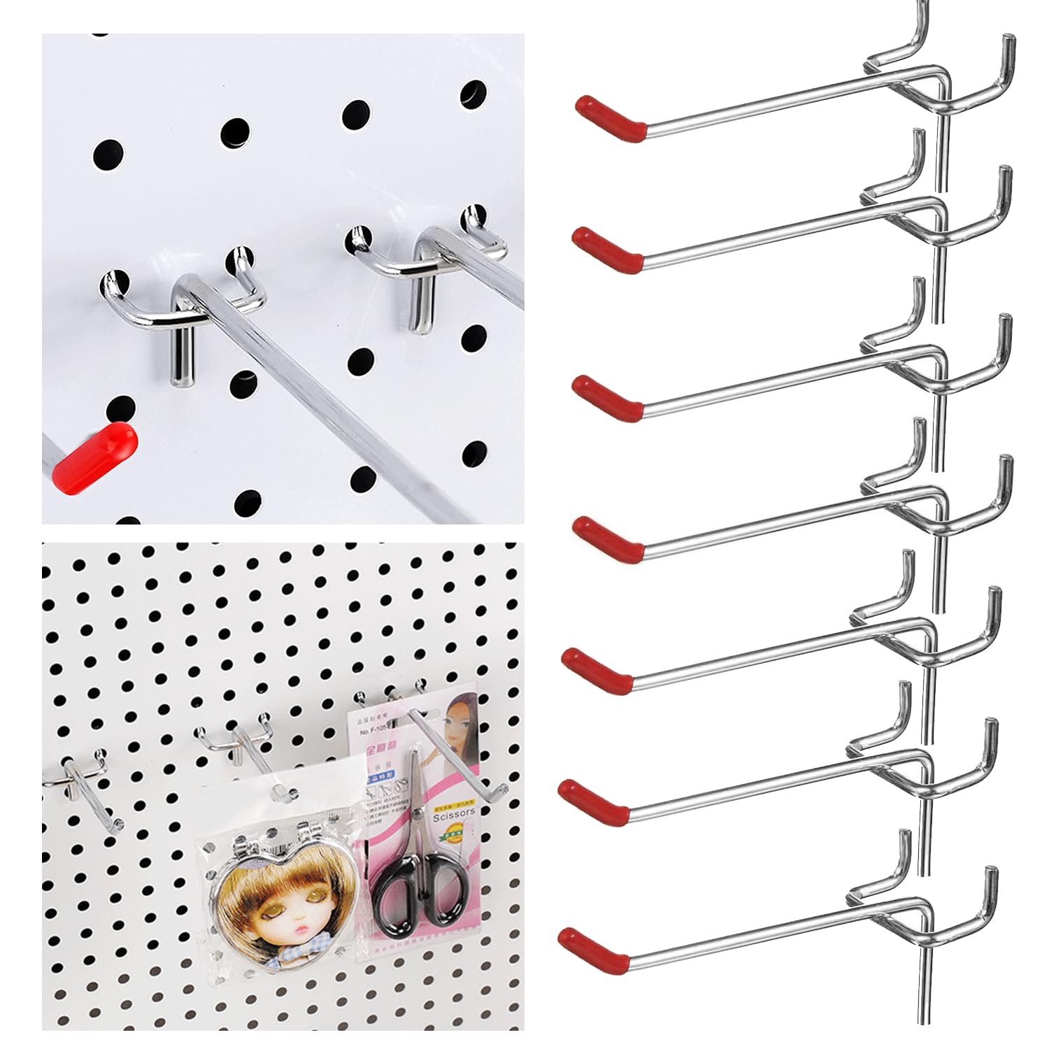 60 Ganci Per Pannelli Forati - Ferro Argentato, 30 Da 5cm E 30 Da 10cm - Foto 9