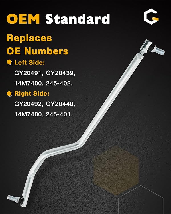 Adjustable Drag Link (Pair), Compatible with John Deere L100 L110 L111 L118 L120 L130 D100 / Scotts/Sabre, Left & Right Side, Riding Steering Draglink Kit w/Flexible Tie Rod End, #GY20491 GY20492 by Gledewen - Used condition - Image 6