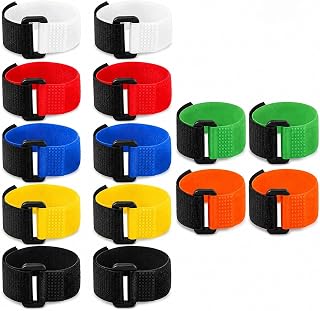 14Pcs Rooster No Crow Collar, Adjustable Hook and Loop Chicken Collar, 2cm x 15cm Nylon Rooster Neck Band with Buckle, Anti Crowing Training Collar for Chickens, 7 Colors
