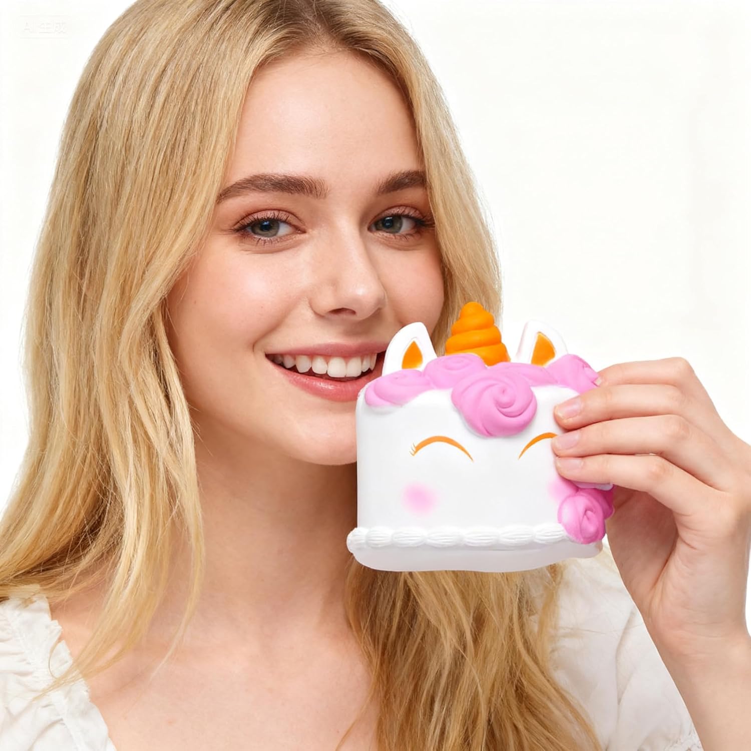 BELLYDOG-Cute Squishy Magical Unicorn Series TPR Squishy Soft Scented Stress Reliever with Wet and Soft Feelings Adorable and Ultra Cute Fidget Toy (Cake)