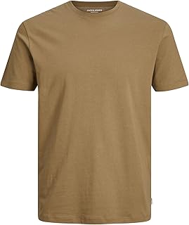 تيشرت أساسي من قماش عضوي برقبة دائرية للرجال من جاك اند جونز(قطعة واحدة)