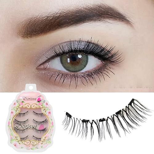 Miniatura 1 de Pestañas magnéticas mágicas postizas, con pestañas reutilizables cada una para 40 usos juego de 4 pares pestañas magnéticas E2