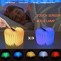 Vista 2 de Luz de libro de madera novedosa LED luz nocturna portátil plegable lámpara de libro linterna de papel para decoración del hogar, regalos