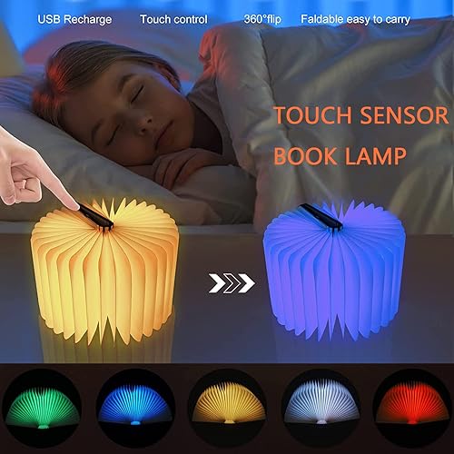 Miniatura 2 de Luz de libro de madera novedosa LED luz nocturna portátil plegable lámpara de libro linterna de papel para decoración del hogar, regalos