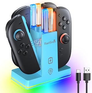 FASTSNAIL Charging Dock for Nintendo Switch 2(2025) for Joy-Con 2, Dual-Direction Magnetic Fast Controller Charger Station with 9 RGB Light & Charging Cable for Joycon 2 Stand Accessories