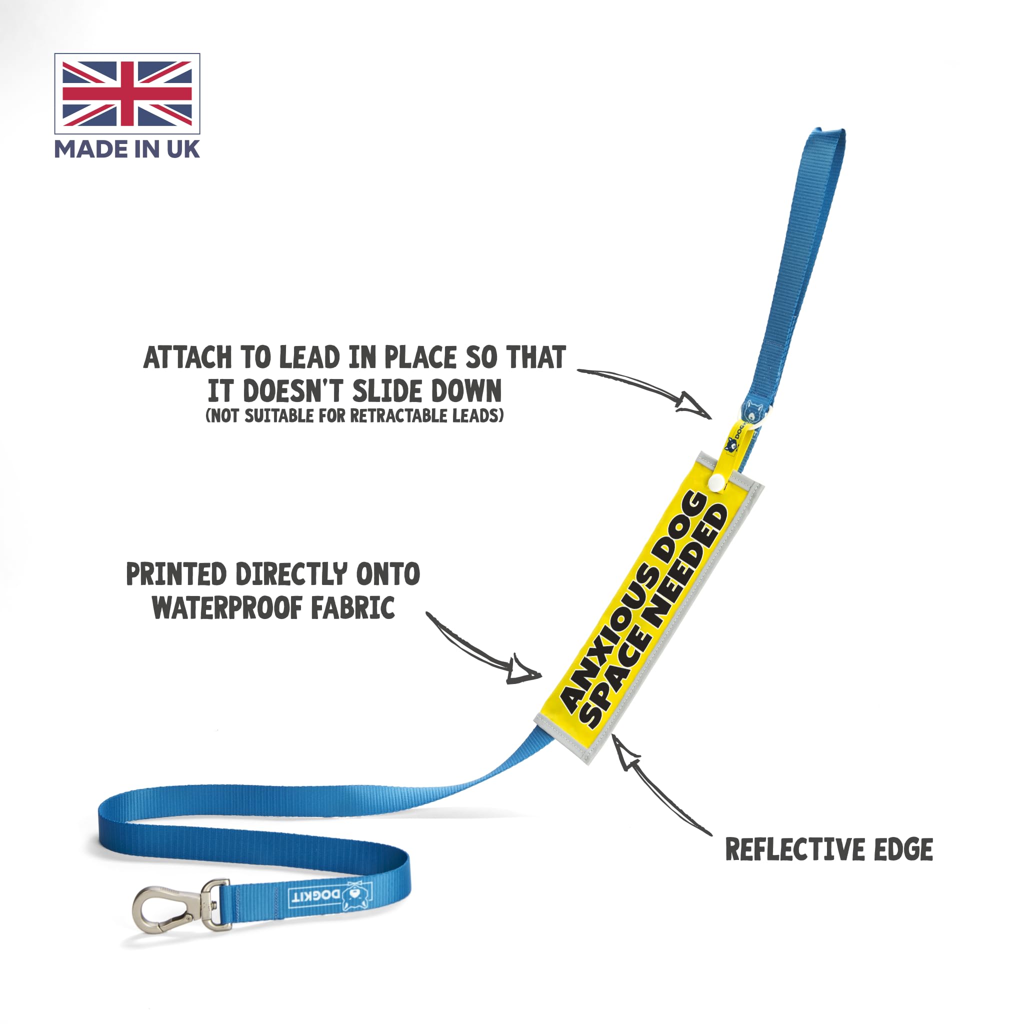 Anxious Dog, Space Needed Lead Sleeve, High Visibility Warning Wrap for Reactive Nervous Dogs - Image 3
