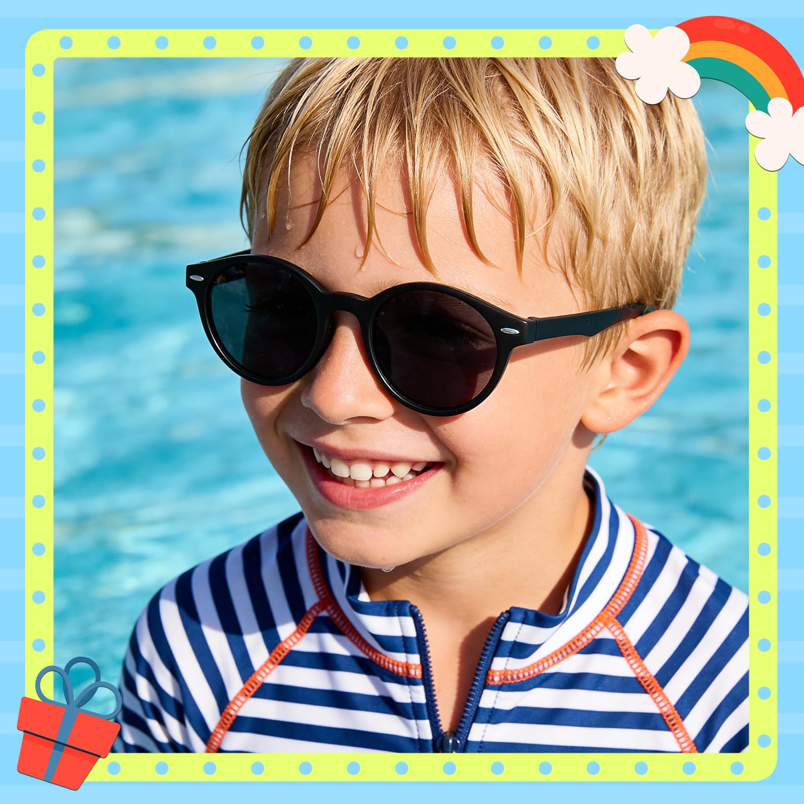 Ymmott Polarizadas Gafas de Sol Niño y Niña 3-9 Años - Gafas de Sol Infantiles Flexibles de Goma para UV400 Protección
