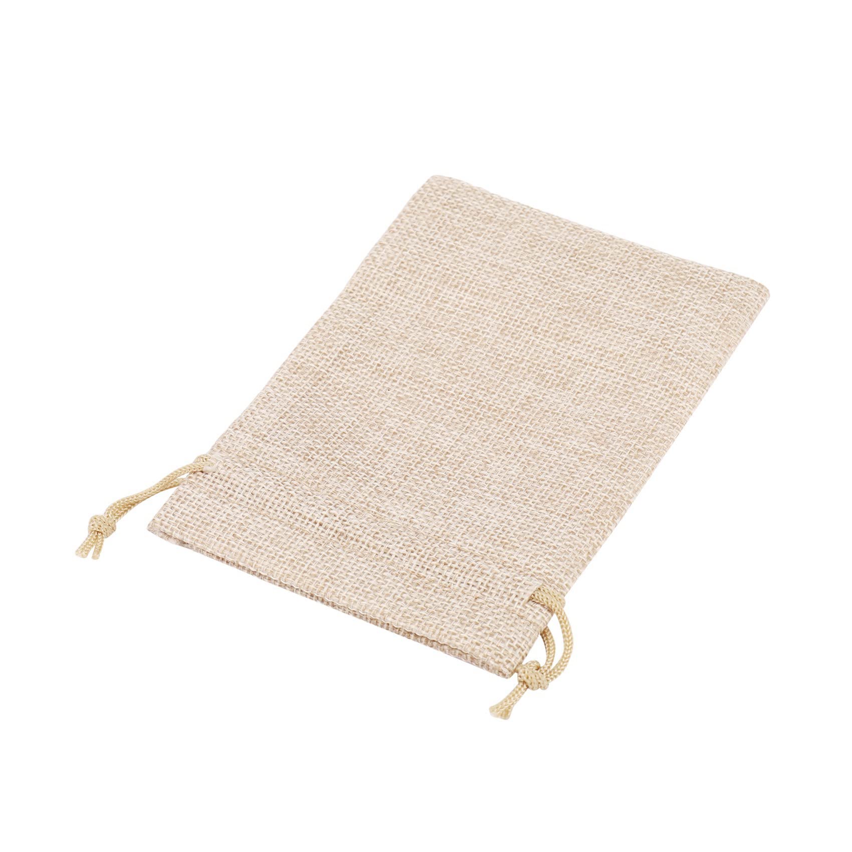 Worki lniane ze sznurkiem, 120 sztuk, 13 cm x 10 cm, płótno workowe ze sznurkiem ściągającym, woreczek prezentowy, woreczek na biżuterię, na na ślub i imprezę, DIY, , Boże