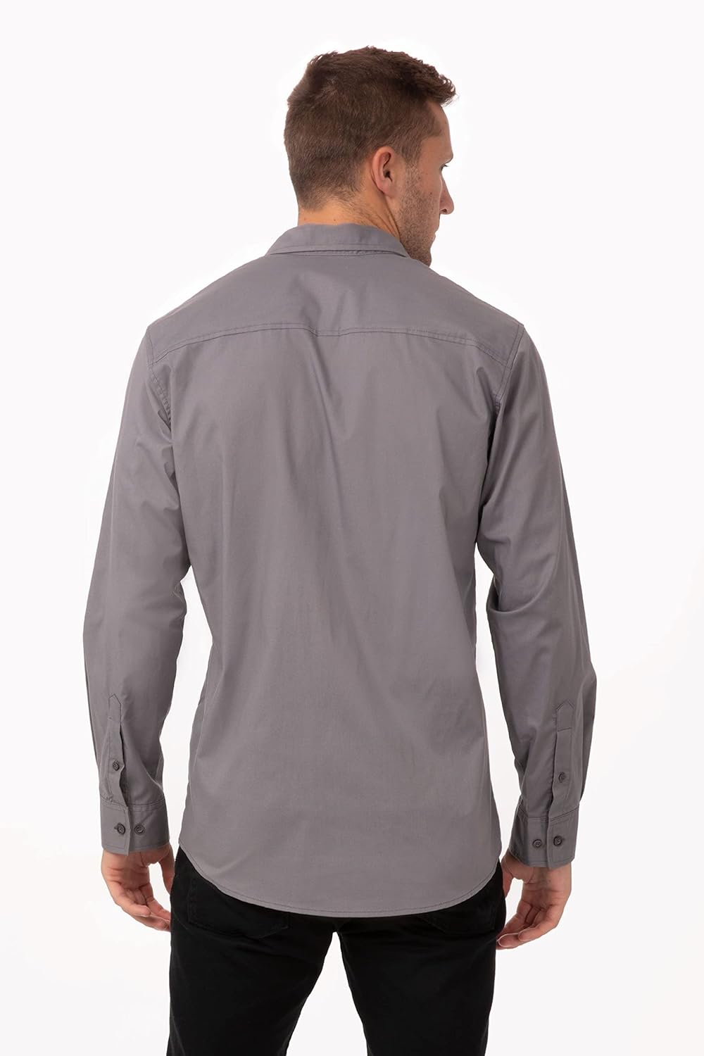 Chef Works Men's Pilot Shirt, Grey, XX-Large
