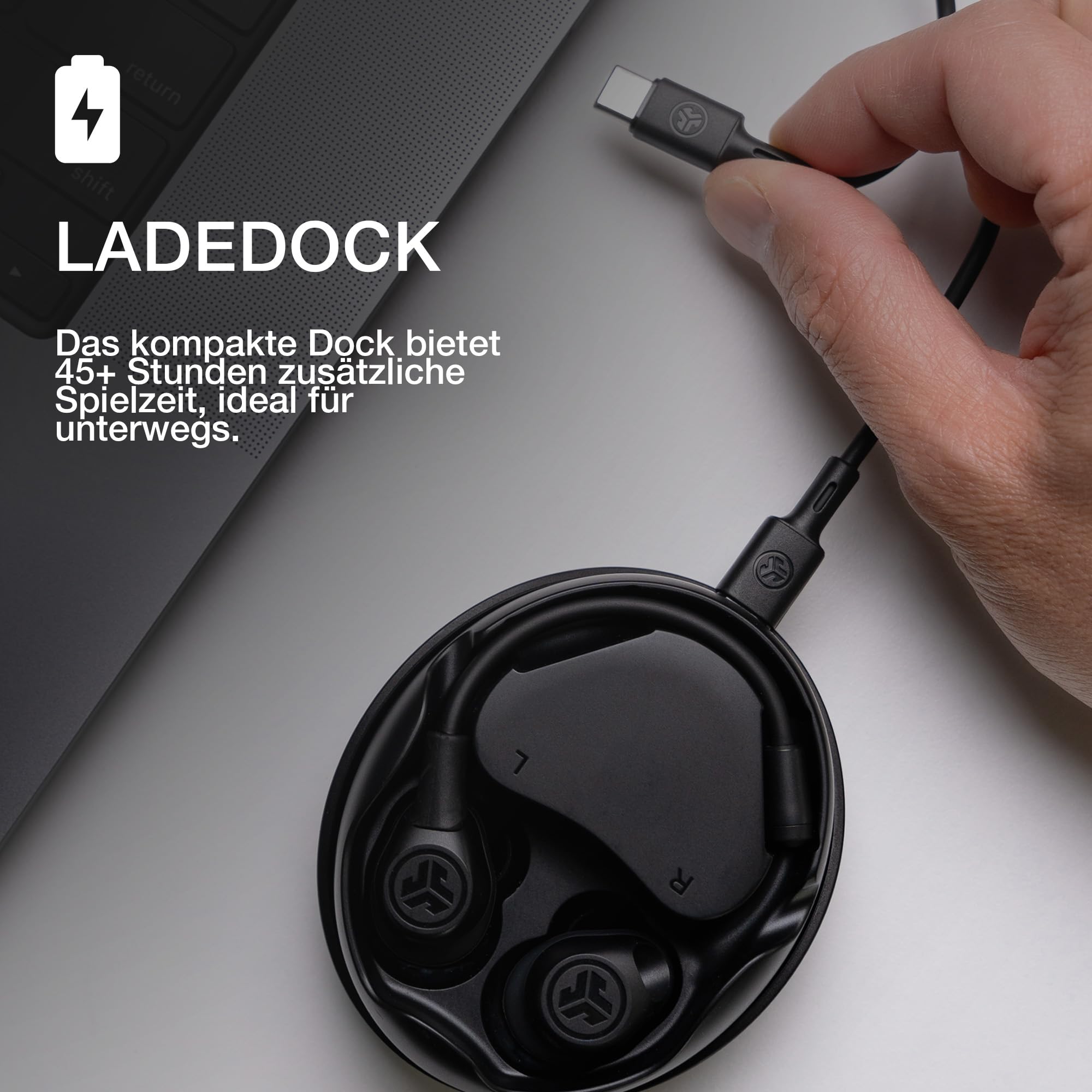 JLab Work In Ear Kopfhörer Bluetooth Kabellos mit Mikrofon - True Wireless