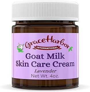 Grace Harbor Goat Milk Skin Care Cream – Lavender Nighttime Facial Moisturizer for Women – Natural, Essential Oils, Deep Hydration for Dry Skin – Eye Cream – 4oz