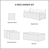 Vista 6 de Madison Park Juego de funda para sofá cama, diseño casual acolchado de doble cara, ropa de cama para todas las estaciones con falda de cama, fundas