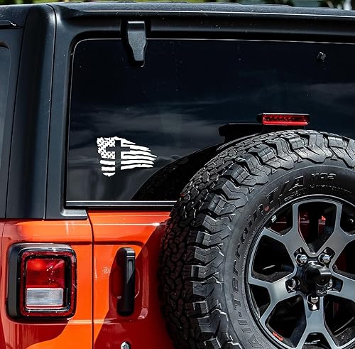 Miniatura 5 de GRITKULTURE - Calcomanía de vinilo con bandera estadounidense y cruz para autos, camiones y laptops cristianos de EE. UU., Jesús Cristo, calcomanía