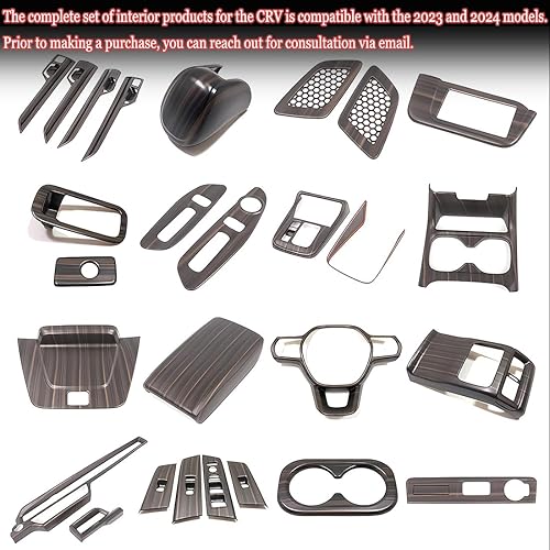 Miniatura 7 de 2 piezas de marco de consola central, cubierta de panel de palanca de cambios para Honda CRV CR-V 2023 2024 - Accesorios interiores deportivos de