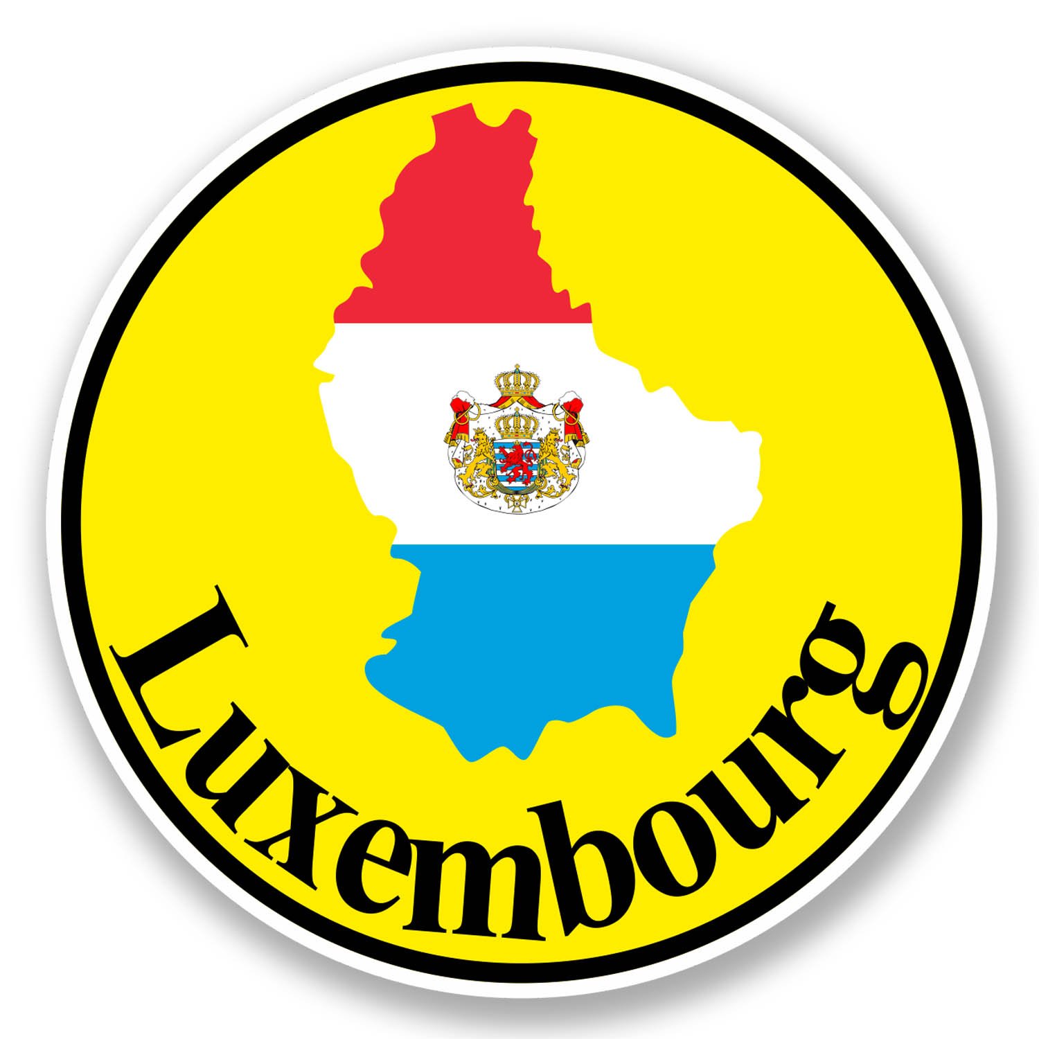 Destinationvinyl Multi 2 X 10Cm Luxembourg Flag Map Vinyl Sticker Decal Car Laptop Luggage Travel #6040 (10Cm X 10Cm)