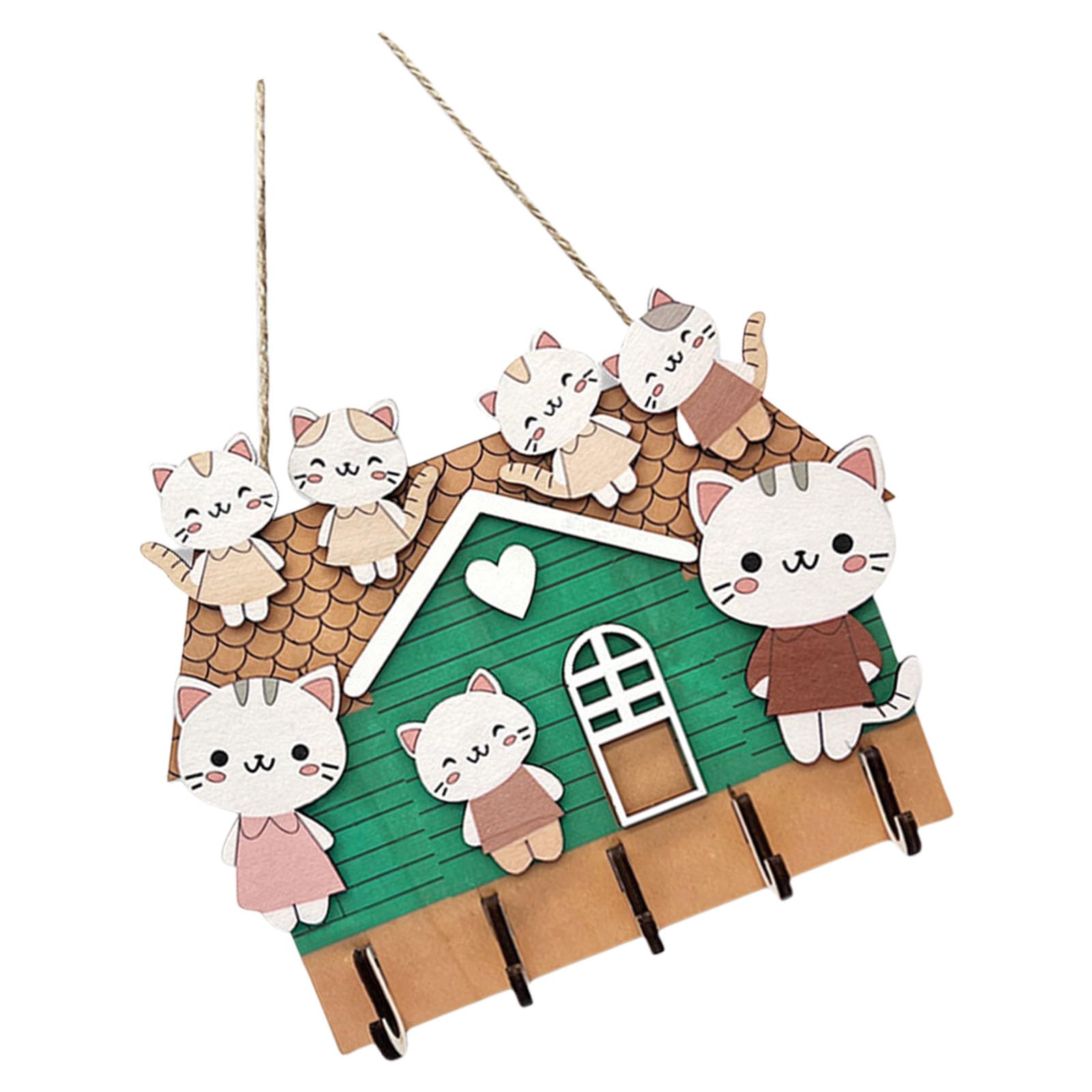 Carotoe Multicolor Space Saving Natural Wood Holder With 4 Hooks For Entryway Wall Organization Wood Hanger For Home Decoration Organiser With Shelf