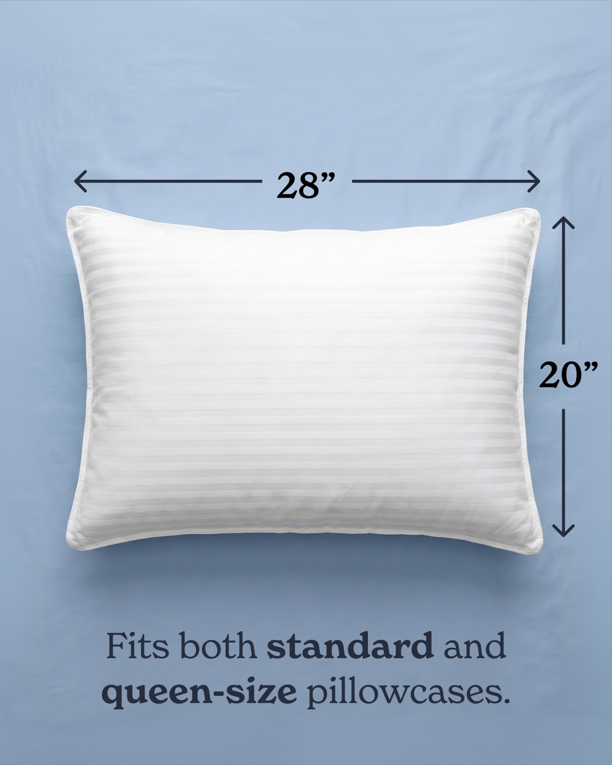 Beckham Hotel Collection Beckham Luxury Linens żelowa poduszka (2-pak) - luksusowa pluszowa poduszka żelowa - odporna na roztocza i hipoalergiczna - Queen | Oryginalna miękka poduszka puchowa do spania, miękkie podparcie pleców, brzucha lub osób śpiących