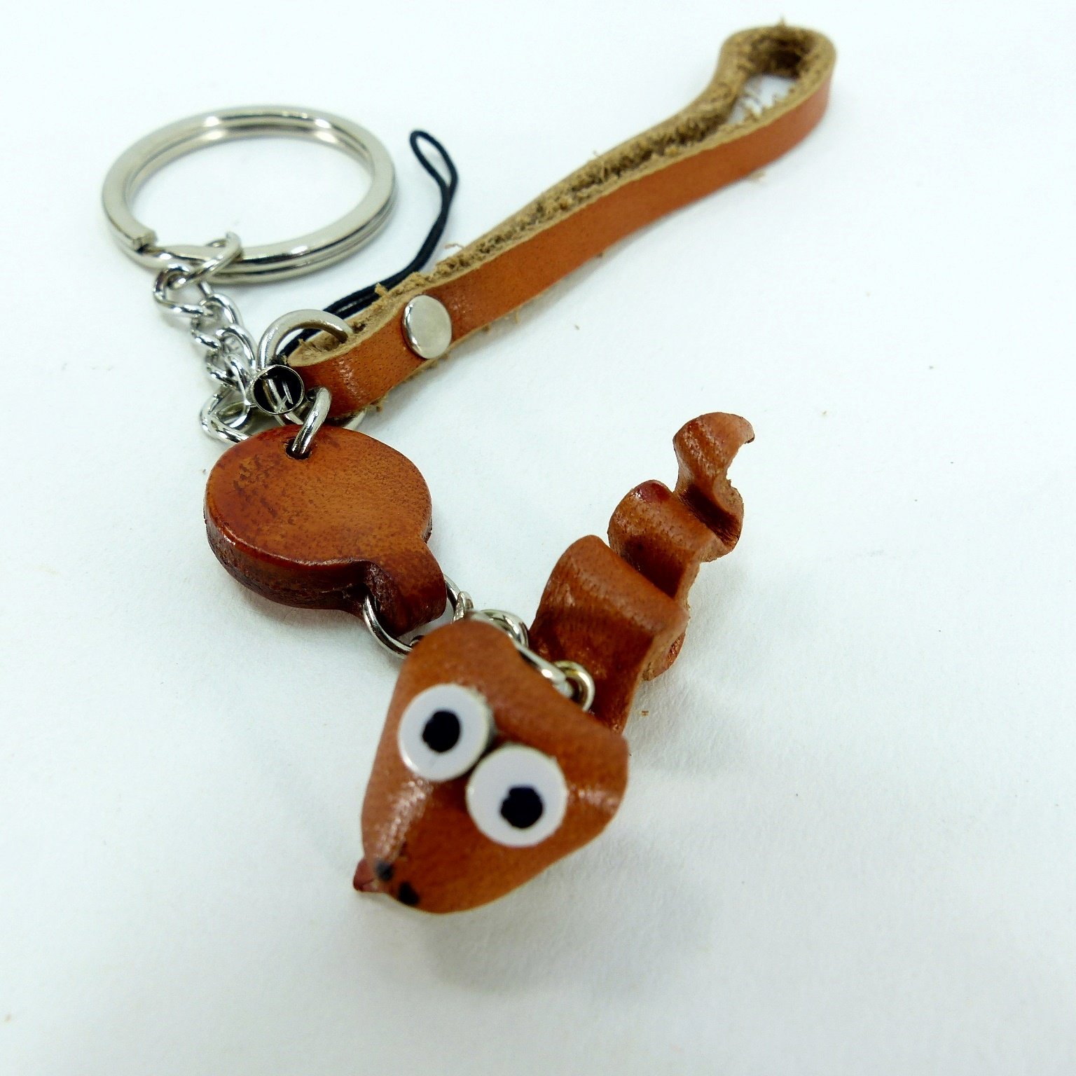 Amazon.co.jp: 牛革製動物マスコット キーホルダーストラップ 蛇(ヘビ
