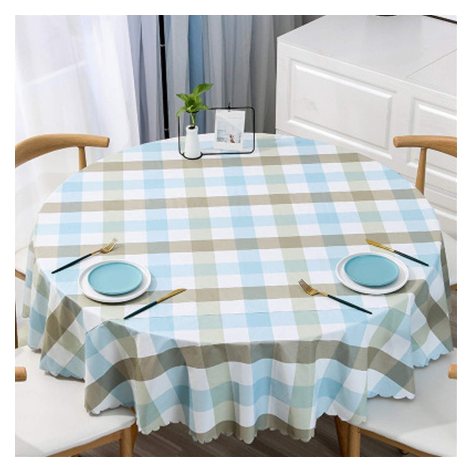 Nappe anti-brûlante style européen contre les taches d'huile table ronde 200cm maison