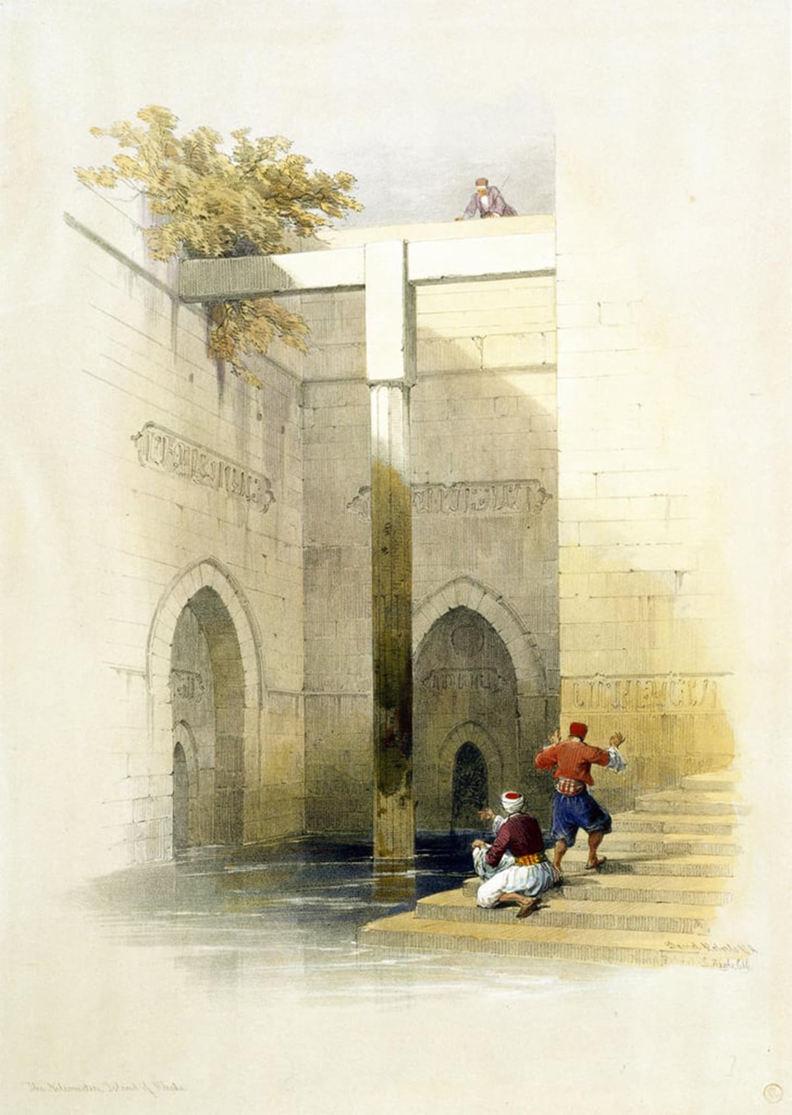 Artxlxxbn No Frame Famous Prints Artwork Pictures Poster Painting Art The Nileometer On Al-Rawdah Island By David Roberts Artwork Landscape Pictures For Home Decor 60X90cm